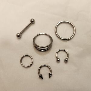 6 Pcs Body Jewelry - Titanium & Stainless Steel